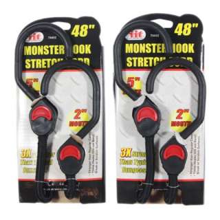 48 Monster Hook Bungee Stretch Cords 3x Stronger 039593744527 