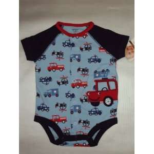   Speedy Exit Cotton Creeper   Blue with Fire Engine   3 Months Baby