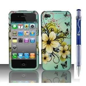  Blue Hawaii Flower Premium Apple Iphone 4/4S Snap On Phone 