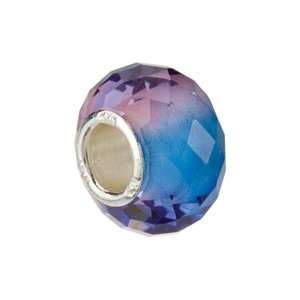  Kera Blue & Purple Faceted Glass Bead/Sterling Silver 