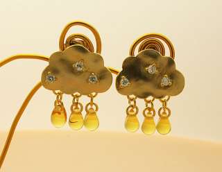 Cubic Raining Pearl Cloud Earrings Handmade Swarovski  