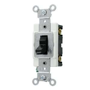   Toggle Single Pole Ac Quiet Switch, Commercial Grade, Grounding, Black
