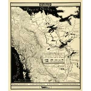 com 1934 Print Arctic Ocean Alaska Canada Radium Great Bear Lake Map 