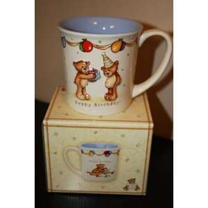  Happy Birthday Raised Decorative Gift Mug with Teddy Bear 