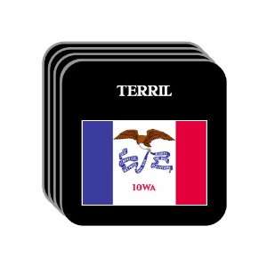  US State Flag   TERRIL, Iowa (IA) Set of 4 Mini Mousepad 