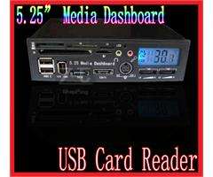 New USB 2.0 HUB Memory Card Reader All in 1 Internal 5.25 Media 