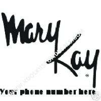 Custom Mary Kay Cosmetics Decal Sticker w/phone number  