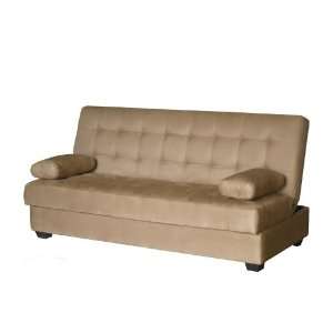  Convertible Futon Sofa with Storage in Khaki Color