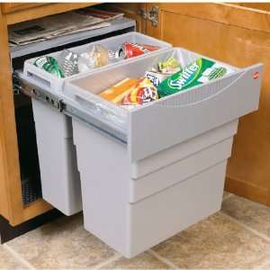   pull out double waste bin with telescoping slides