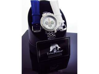 Techno Master 12 Diamond Watch TM 2108 with Metal Band White Face 
