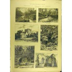  1882 Sketches Teeside Rokeby Eglistone Abbey Brignal