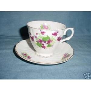  Porcelain Violets Cup & Saucer 