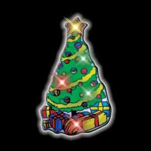  Tree and Gifts Flashing Blinking Light Up Body Lights Pins 