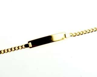 Gold 18k GF TAG ID Bracelet Chain 5.5 Kids Childs Birth Gift  