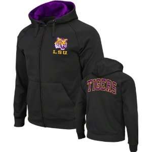  LSU Tigers Charcoal Bootleg Full Zip Fleece Hooded 