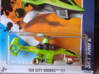 Hot Wheels 2011 HW City Works Series Sky Knife Helicopter #179  