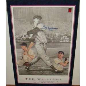 New Ted Williams SIGNED Framed 1942 Triple Crown Print   Autographed 