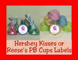 Ice Cream or Tea Party Favor Candy Kiss Kisses Labels  