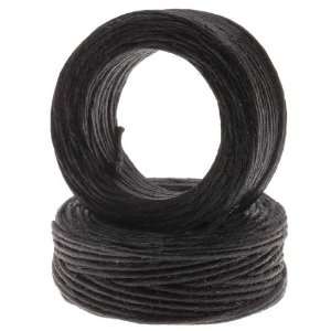 Waxed Irish Linen Necklace or Knotting Cord 1mm Black   10 