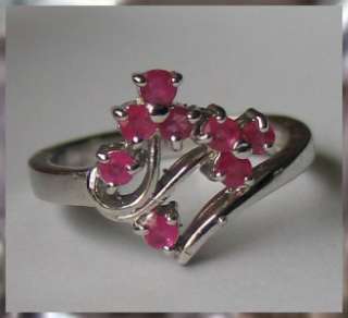 Sensational cherry Natural Ruby Sterling Silver Ring  