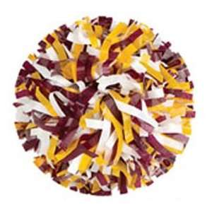 Getz Youth Cheerleaders 3 Color Mix Poms MAROON/GOLD/WHITE 1/2 W X 6 L 