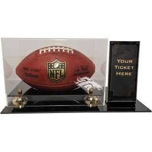 Denver Broncos Deluxe Football Display with Ticket Holder (Up to 2 5/8 