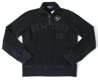 RALPH LAUREN POLO black 1/2 zip New York sweatshirt M NWT  