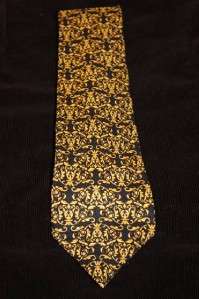   Versace Men 100% Black and Gold Silk Multi Color Neck Tie Ties  