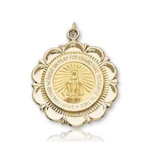  14k Yellow Gold Divine Devotion Small Miraculous Medal 