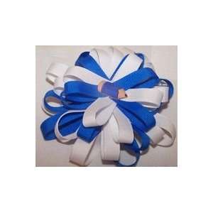  Blue and White Hair Bow Beauty