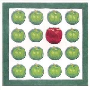  Accent One Red Apple Green Novelty Rug Size 25 x 25 