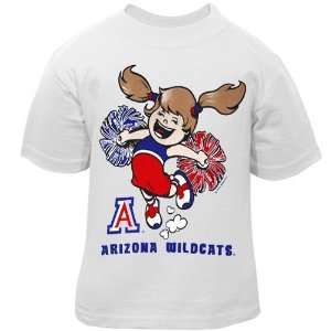 Arizona Wildcats Toddler Girls White Little Cheerleader T shirt 