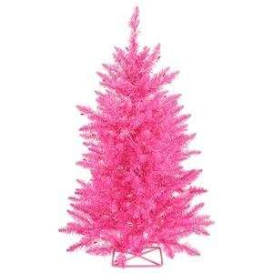  3 x 29 Hot Pink Christmas Tree w/ 70 Pink Mini Lights 