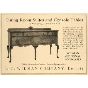  1916 Ad J C Widman Co. Dining Room Console Tables Oak 