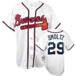  John Smoltz Braves White MLB Replica Jersey Sports 