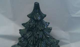 Vintage Ceramic Green Christmas Tree 14 tall 12 across base  