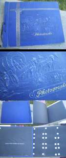    EMBOSSED WESTERN PIONEER COVER BLUE CARDBOARD PHOTO ALBUM  