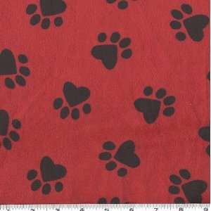  2 YD Wavy Faux Fur Paws Red/Black By The Each Arts 