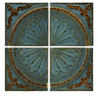 FRENCH COUNTRY BLUE QUARTER MEDALLION METAL WALL PANELS  