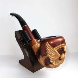  Pear Wood Hand Carved Tobacco Smoking Pipe Eagle IV 