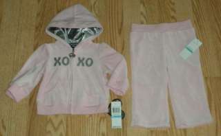 NWT BABY GIRLS SZ 6/9M Months XOXO JACKET & PANTS OUTFIT $42  