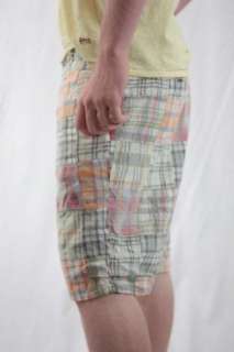 NWT TAILOR VINTAGE Plaid Pastel Reversible Shorts 36  