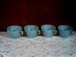 1960S RARE VTG MELMAC DINNERWARE / DEBONAIRE TURQUOISE CUPS WITH RED 