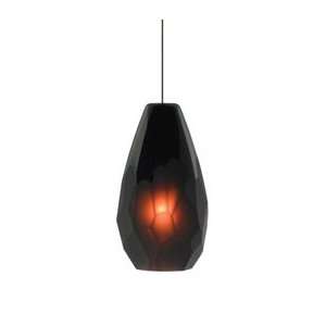  Briolette One Light Pendant in Bronze Shade Color Brown 