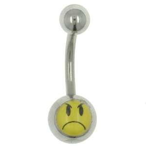  Belly Navel Ring Mad Face Dangle Belly Navel Ring Body 