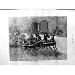  1887 Queen Olympia Chariot Race Sport Horses Fine Art 