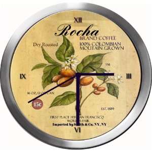  ROCHA 14 Inch Coffee Metal Clock Quartz Movement Kitchen 