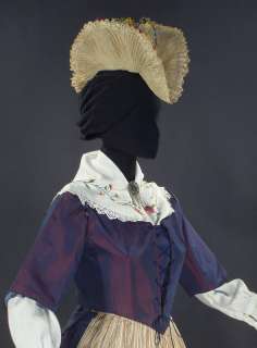   Costume Schwyz ethnic clothing silk embroidered headdress SWITZERLAND