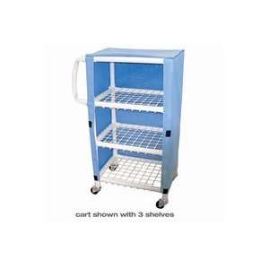  4 Shelf Mini Linen Cart w/Open Grid Shelf System, Shelves 