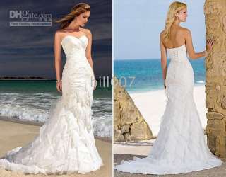 Beach Mermaid Organza Sweetheart Wedding Dresses Bridal Bridesmaid 